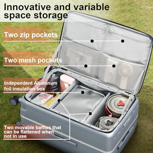 Multifunctional 26 Inch Hard Shell Suitcases with Wheels Travel Approved Luggage Large Rolling Suitcase Checked Luggage for Women Men