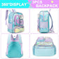 Cute Mermaid Kid’s Luggage Set 5 Piece Suitcase Set 16’’ Hardside Luggage with Spinner Wheels Girls Carry on Toddler Luggage Travel Rolling Suitcase Airline Approved (5 Count)