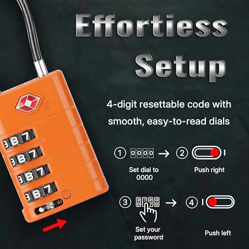 TSA Approved Luggage Locks with Search Alert Indicator (3 Count)