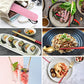6 Pieces 18 8 Stainless Steel Flatware Set Portable Reusable Cutlery Set Travel Utensils Set Including Chopsticks Knife Fork Spoon Straws Cleaning Brush Dishwasher Safe (6 Count)