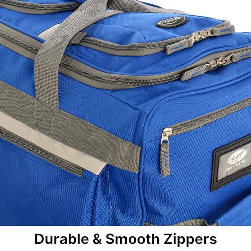 29 inch Jumbo Size 8 Pockets Wheeled Rolling Duffel Bag Water Resistant Luggage Lightweight Travel Suitcase with Retractable Handle