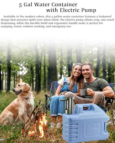 Add Free Lid to Cart Large 5 Gallon Water Jug With Pump in Light Blue