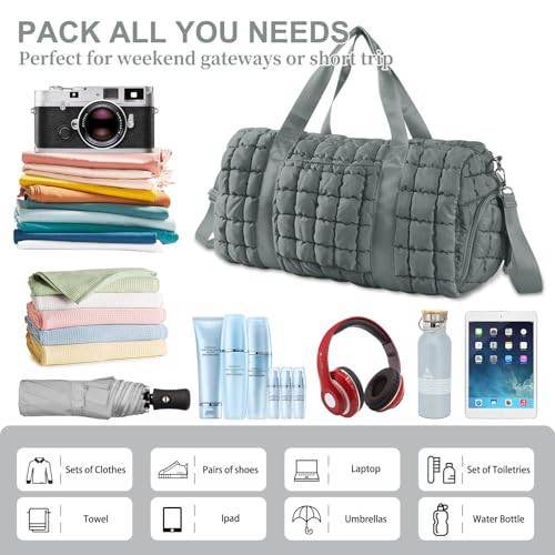 Quilted Travel Duffle Bag Gym Bag for Women