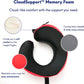 C CUSHION LAB Travel Pillow, Award-Winning Patented Ergonomic Design for Chin & Neck Support Memory Foam Neck Pillow, Compact Airplane Pillow for Traveling, Flight, Car (Bold Red, Large)