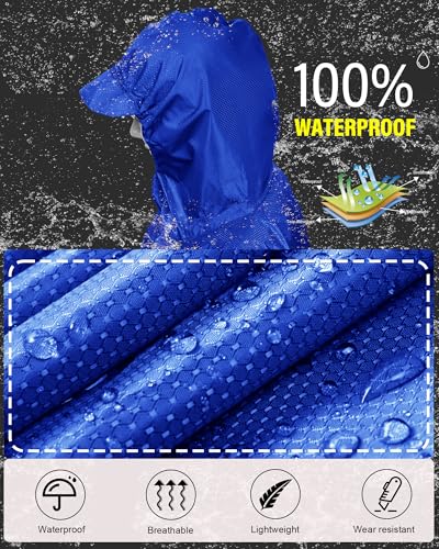 Hooded Rain Poncho Packable Waterproof Unisex Raincoat with Pocket