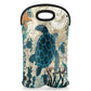 Vintage Sea Turtle 2 Bottle Wine Carrier Tote Bag Insulated Wine Bottles Neoprene Bag with Secure Carry Handle Portable Wine Cooler Bag for Travel Picnic Beach (2 Count)