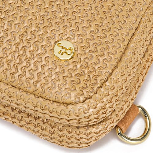 Faux Straw Crossbody Bags for Women Small RFID Summer Sling Bag