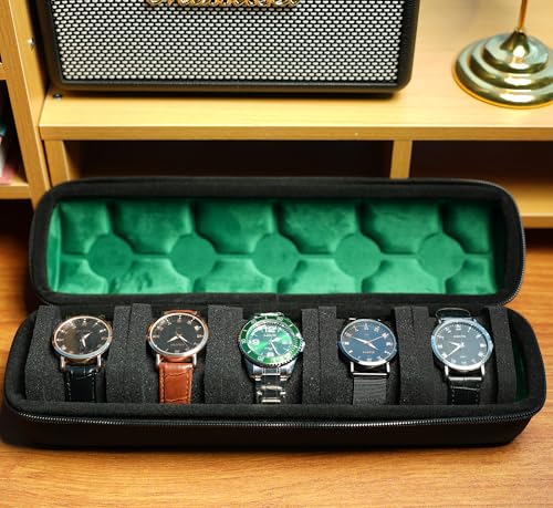 5 slots Hard watch travel case carry box display and Organizer