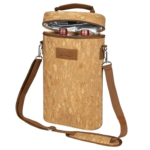 2 Bottle Insulated Wine Tote Carrier Bag