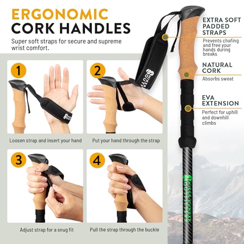 100% Carbon Fiber Trekking Poles by USA Brand