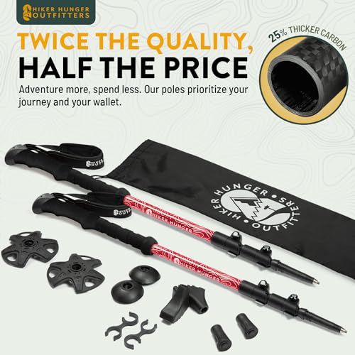 100% Carbon Fiber Trekking Poles by USA Brand
