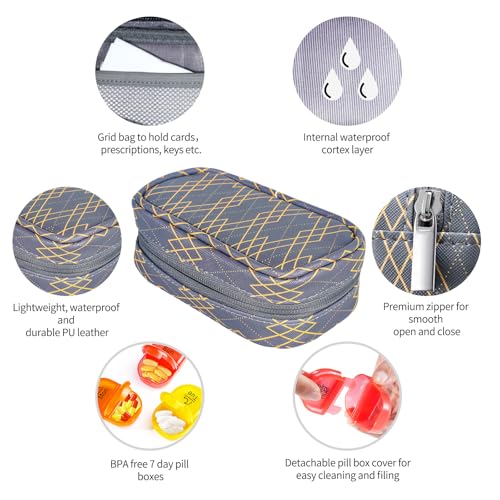 Weekly Travel Pill Organizer 2 Times a Day AM PM Rainbow Pill Box