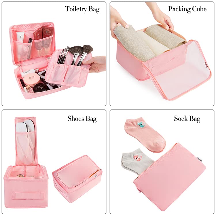 8 Set Packing Cubes Luggage Packing Organizers for Travel Accessories