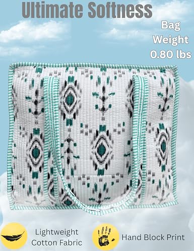 100% Cotton Quilted Tote Bag For Women