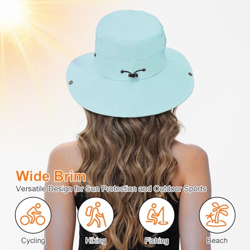 Sun Hats for Women Bucket Hat UV Protection Fishing Hat Wide Brim Safari Hats 2 in 1 Zip