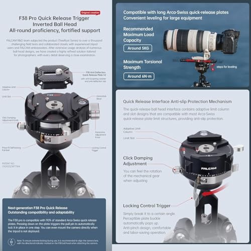 Falcam TreeRoot F38 Pro Quick Lock Carbon Fiber Tripod with 360° Ball Head