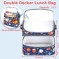 Double Decker Cooler Insulated Lunch Bag Large Tote for Boys