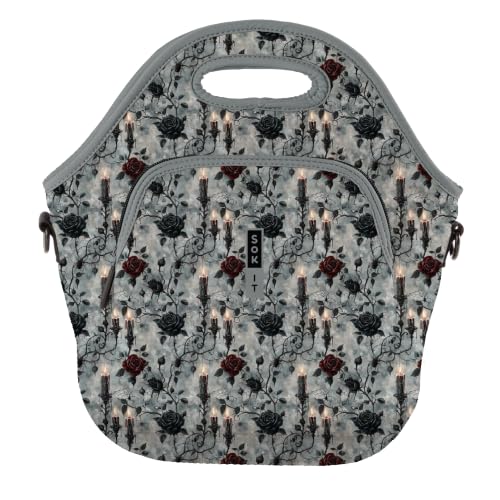 LunchTote Zippered Bag Insulated Neoprene Caddy (Blackthorn Manor / X-Large 6.5 Quart Lunch Tote)