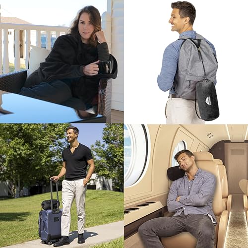 Premium Soft Rolled Travel Blanket Pillow Airplane 2 in 1