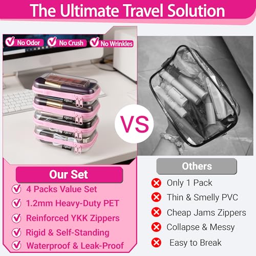 Clear Hard Shell Zipper Cases (4 Count)