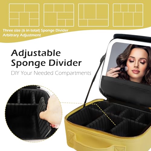 Travel Makeup Bag Cosmetic Bag Makeup Organizer Bag with Lighted Mirror