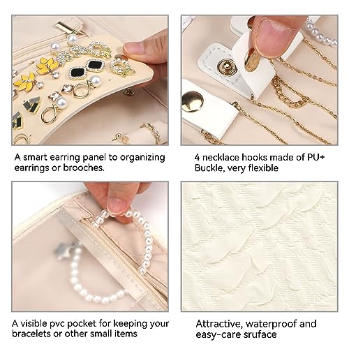 Small Travel Jewelry Organizer Roll for Women