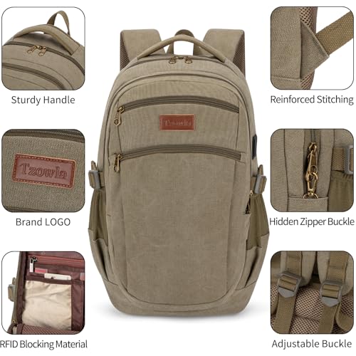 Vintage Canvas Laptop Backpack for Men and Women