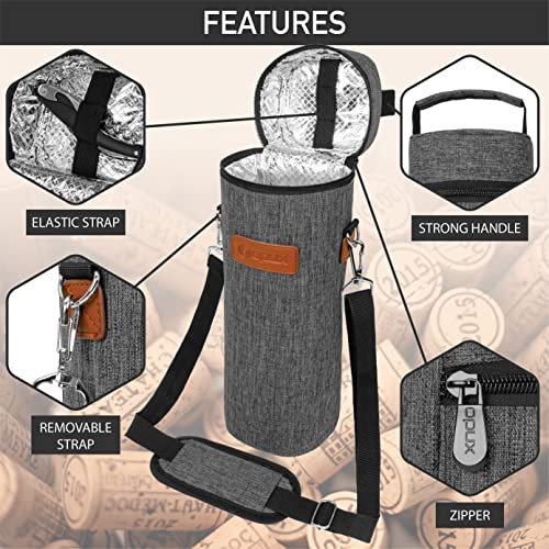 Single Bottle Wine Bag Carrier Insulated Cooler Tote