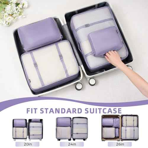 8 Set Packing Cubes Luggage Packing Organizers for Travel Accessories