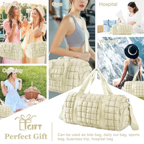 Quilted Travel Duffle Bag Gym Bag for Women