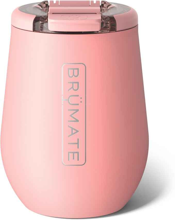 BrüMate Uncork'd 14oz 100% Leakproof Insulated Wine Tumbler | Locking Lid | Insulated Stainless Steel Wine Glass | Perfect For Travel & Outdoors | BPA-Free (Guava)