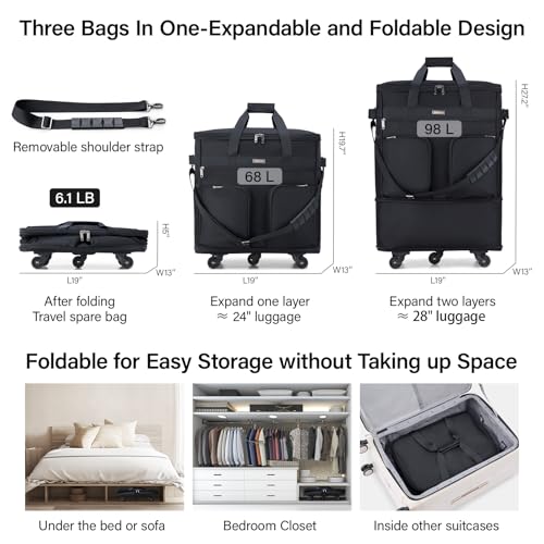 Expandable Collapsible Luggage with Wheels
