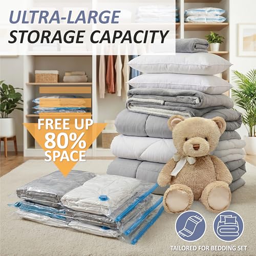 4 XXL Jumbo Vacuum Storage Bags for Bedding