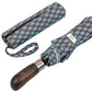 Folding Umbrella Real Wood Handle Cypress Leaves Plum