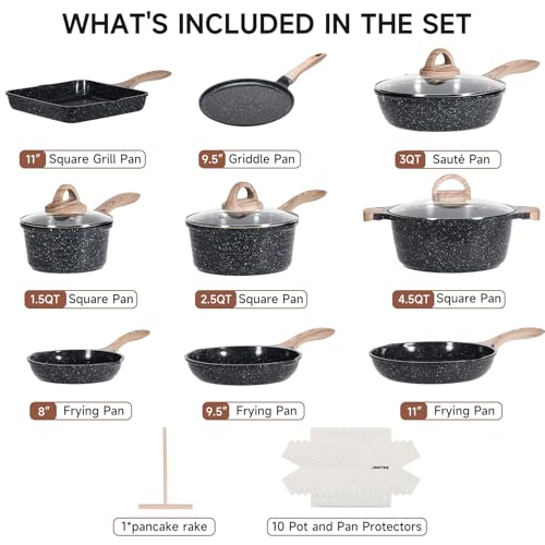 24Pcs Ceramic Cookware Set