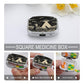 Metal 2 Compartment Pill Organizer Travel Friendly Portable Compact Pill Box Cute Pill Case to Hold Vitamins