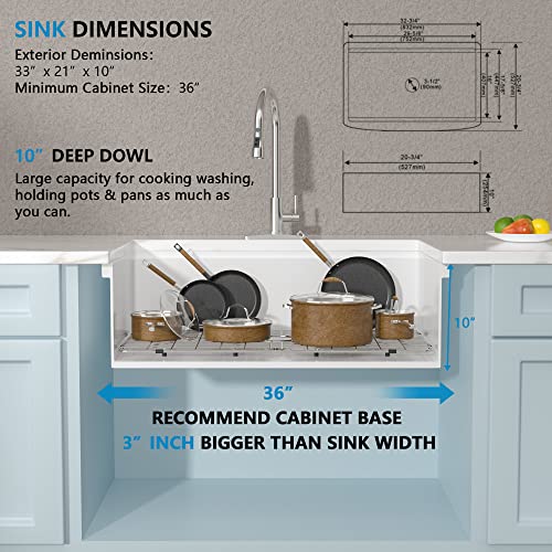 33 White Farm Sink Workstation