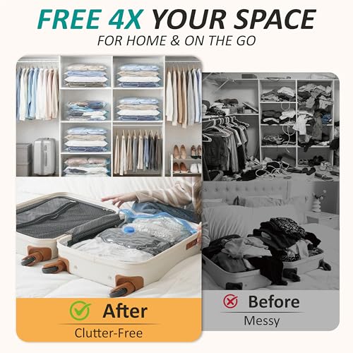 Travel Vacuum Storage Bags with Rechargeable Cordless USB Pump