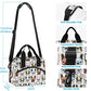 Cute Animal Dog French Bulldog Glasses Insulated Lunch Tote Bag Reusable Cooler Lunch Box with Shoulder Strap for Work Picnic School Beach (multi 14)