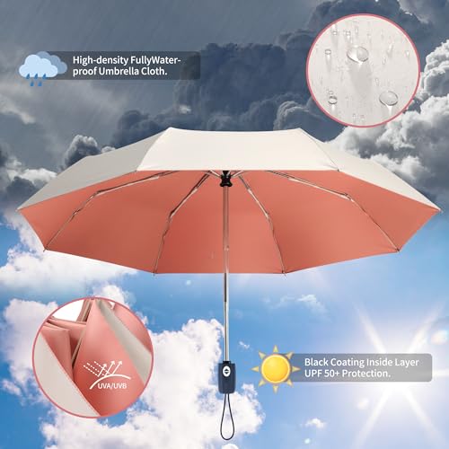 Sun Umbrella Blocking UV Protection Compact Auto Folding Parasol