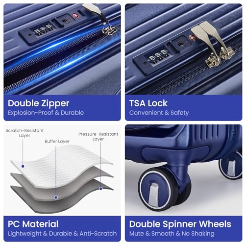 3 Piece Luggage Set 100% PC Hardshell (3 Count)