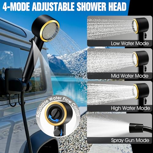 Portable Camping Shower with LED Display & 5 Speed