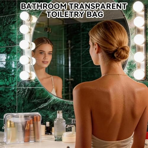 Clear Leak Proof Travel Bags for Toiletries 3 Pack