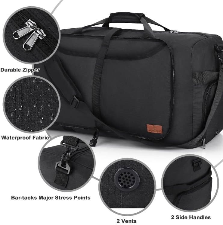 100L Duffle Bag for Travel, Extra Large Foldable Waterproof Travel Duffel Bags Weekender Overnight Bag for Men and Women with Shoe Compartment - Roamly