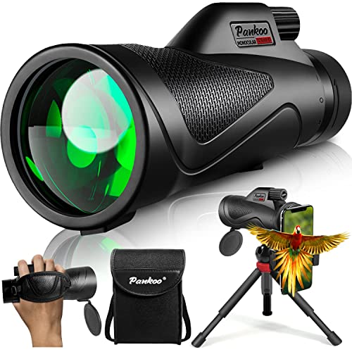 12x60 Monocular Telescope High Powered with Smartphone Adapter Tripod and Portable Bag