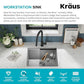 Kore 23 Inch Undermount Workstation Single Bowl 16 Gauge Deep Laundry Utility Stainless Steel Kitchen Sink with Accessories