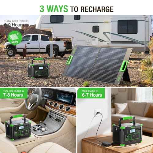 500W Portable Power Station with 100W Foldable Solar Panel