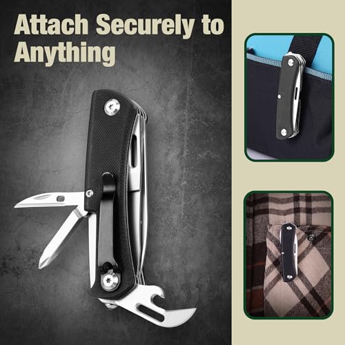 10-in-1 Folding Pocket Knife with Saw, Stainless Steel
