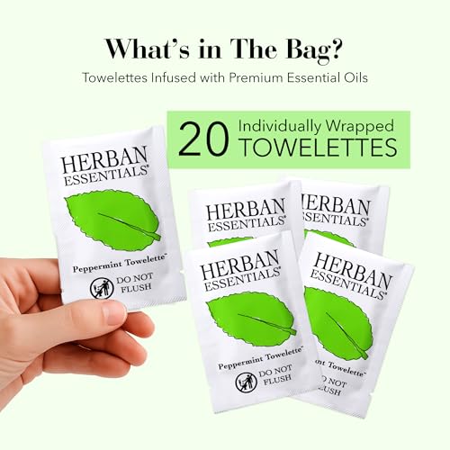 Peppermint Wipes & Towelettes (20 Count)
