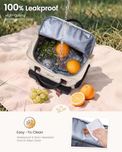 Insulated Lunch Bag Women (Black-Beige-Brown / 20L)